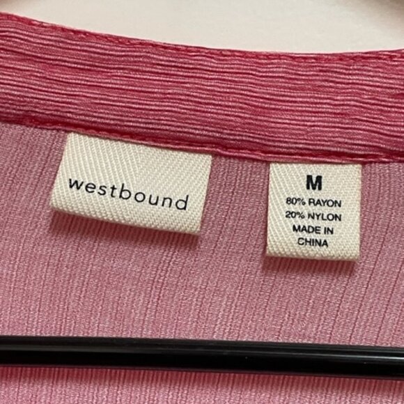 Westbound pink 3/4 length sleeve stretchy top - Picture 5 of 7